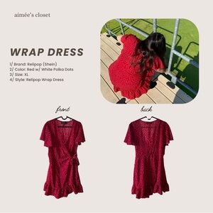 SHEIN Red Fit and Flare Mini Dress with Flutter Sleeves